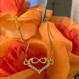 Adjustable gold infinity heart bracelet